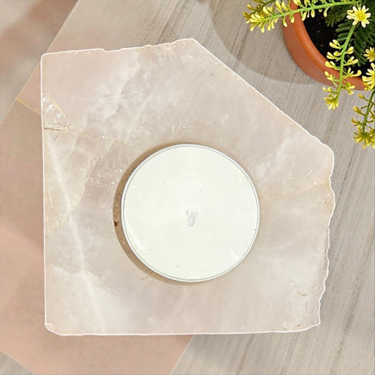 Rose Quartz Candle Holder