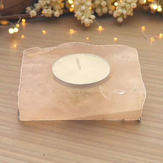 Rose Quartz Candle Holder