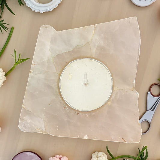 Rose Quartz Candle Holder