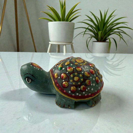 Printed Green Aventurine Turtle