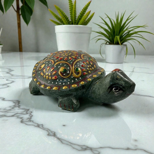 Printed Green Aventurine Turtle