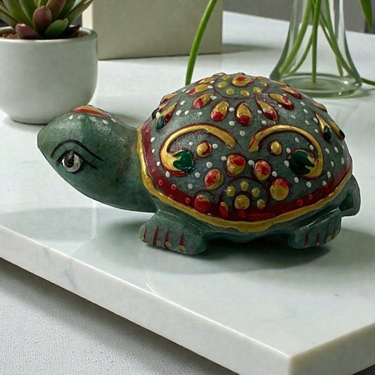 Printed Green Aventurine Turtle