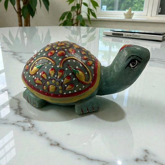 Printed Green Aventurine Turtle