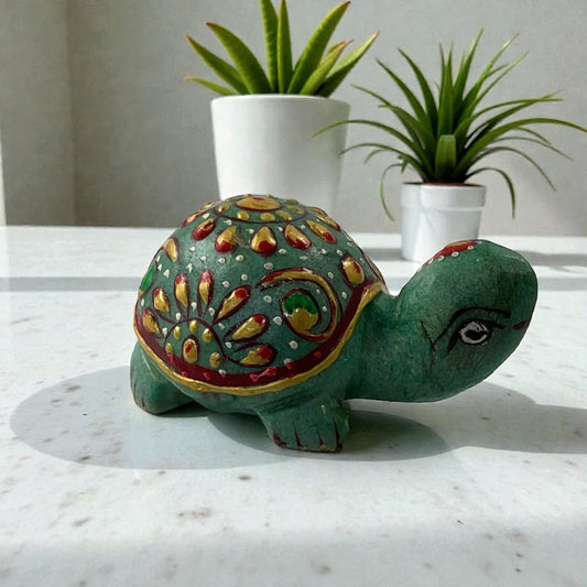 Printed Green Aventurine Turtle