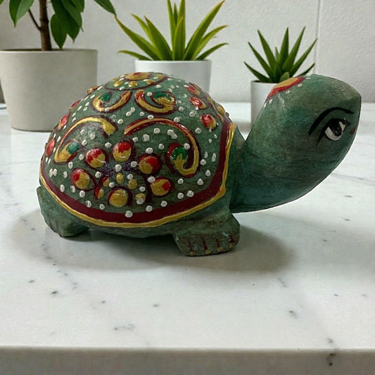 Printed Green Aventurine Turtle