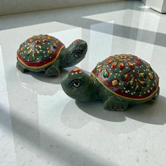 Printed Green Aventurine Turtle