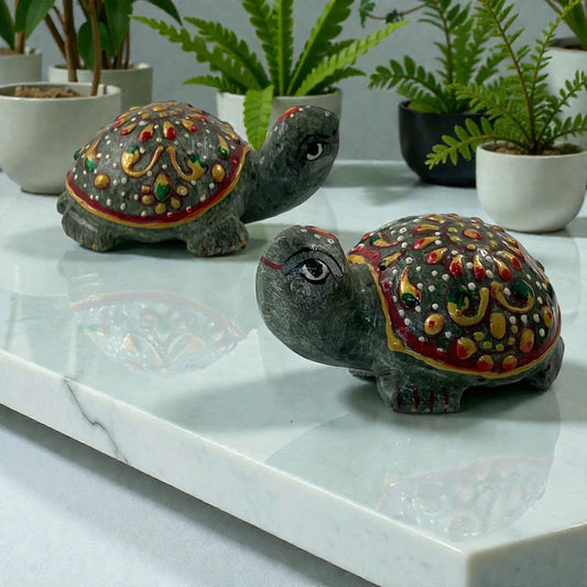 Printed Green Aventurine Turtle