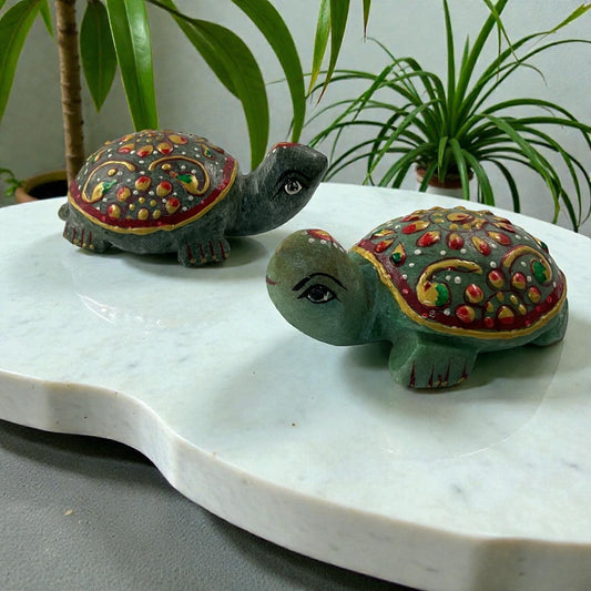 Printed Green Aventurine Turtle