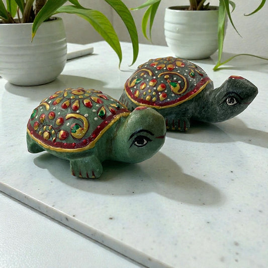 Printed Green Aventurine Turtle