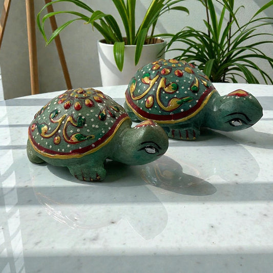 Printed Green Aventurine Turtle