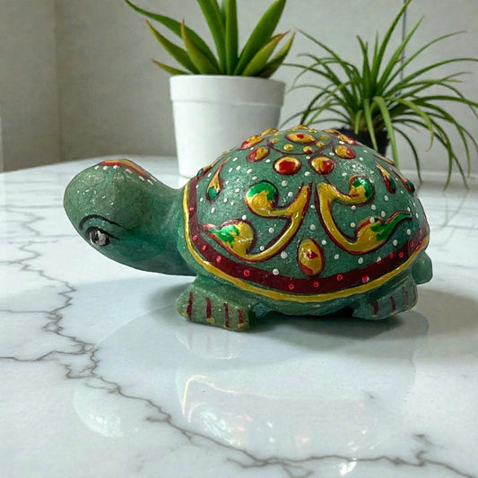 Printed Green Aventurine Turtle