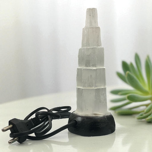 Selenite Crystal Tower Lamp