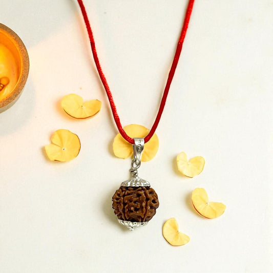 7 Mukhi Rudraksha silver pendant