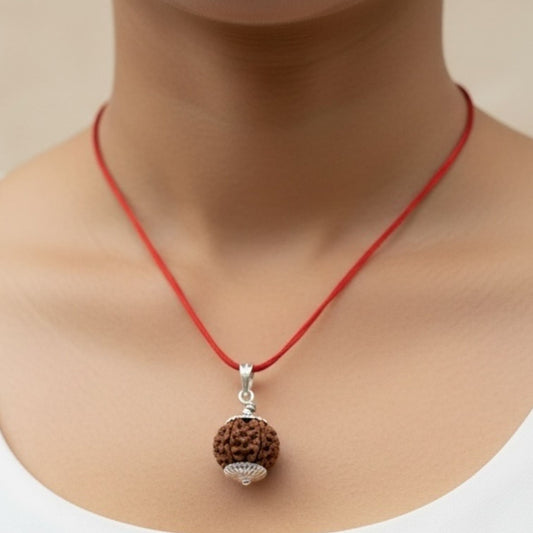 7 Mukhi Rudraksha silver pendant