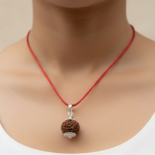 7 Mukhi Rudraksha silver pendant