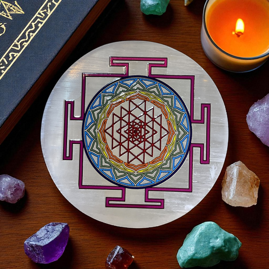 Selenite Round Charging Plate