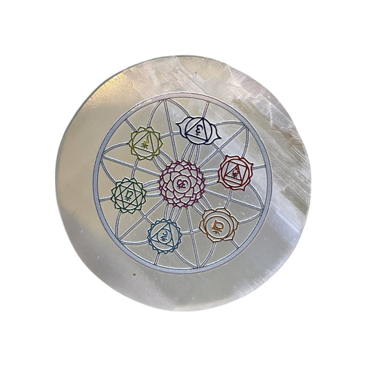 Selenite Round Charging Plate