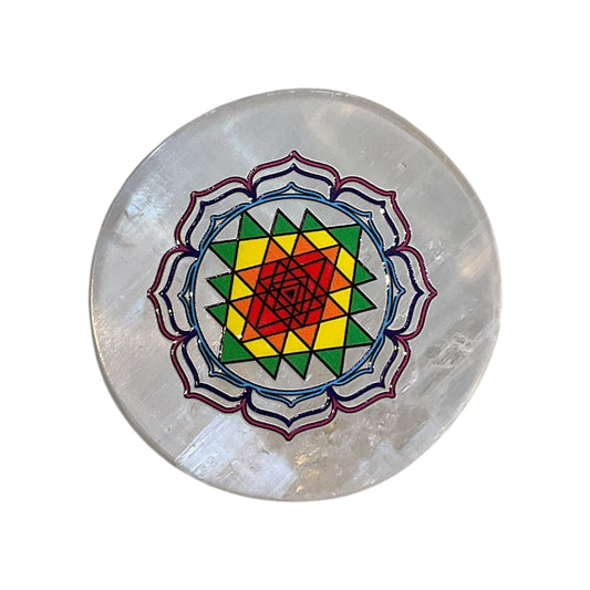 Selenite Round Charging Plate