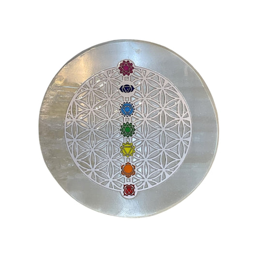 Selenite Round Charging Plate