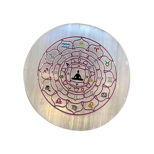 Selenite Round Charging Plate