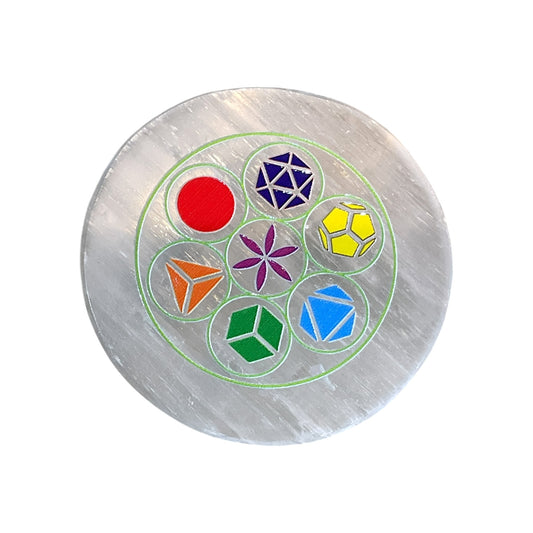 Selenite Round Charging Plate