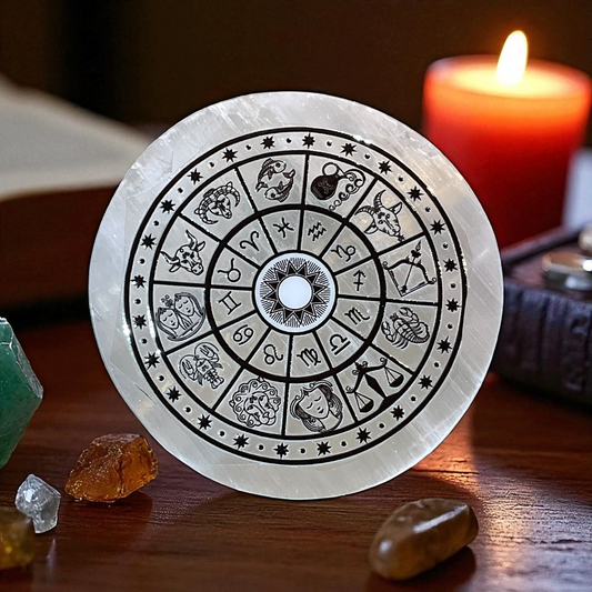 Selenite Round Charging Plate