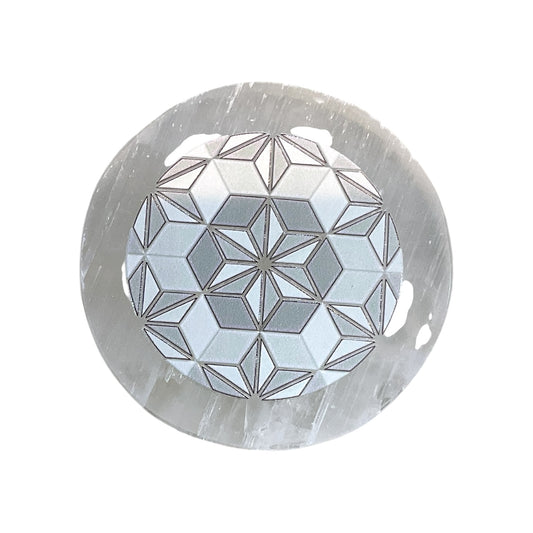 Selenite Round Charging Plate