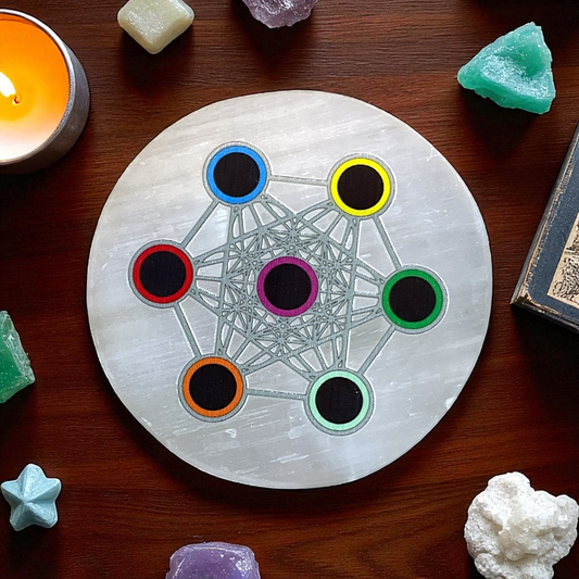 Selenite Round Charging Plate