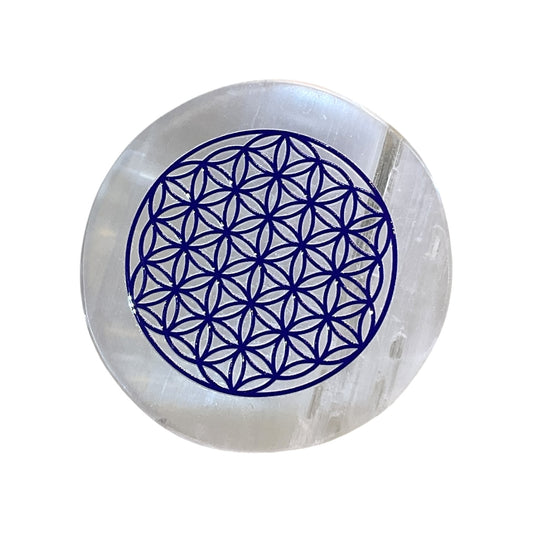 Selenite Round Charging Plate
