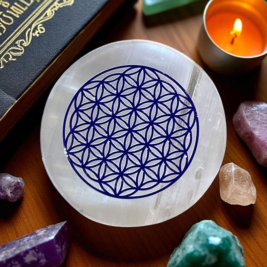 Selenite Round Charging Plate