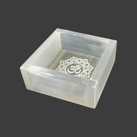 OM Selenite Crystal Square Tray