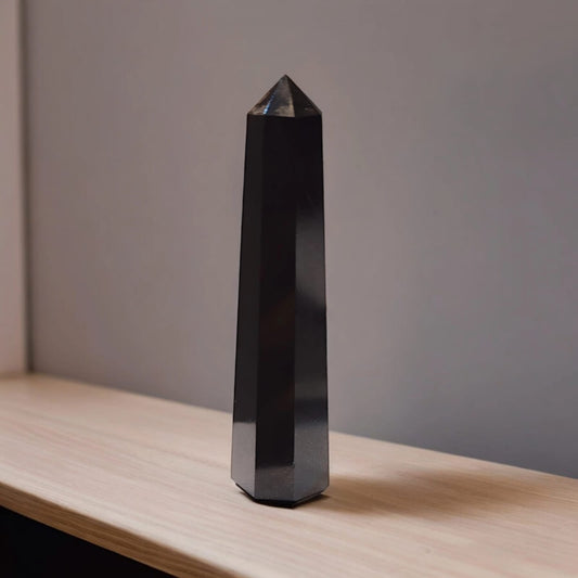 Natural Black Obsidian Pencil Crystal Wand - 8.89 cm