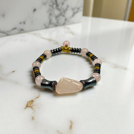 Rose Quartz with Hematite Bracelet