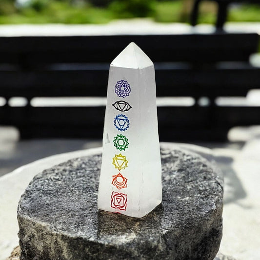 White Selenite Healing Pencil – Positive Vibes & Inner Peace
