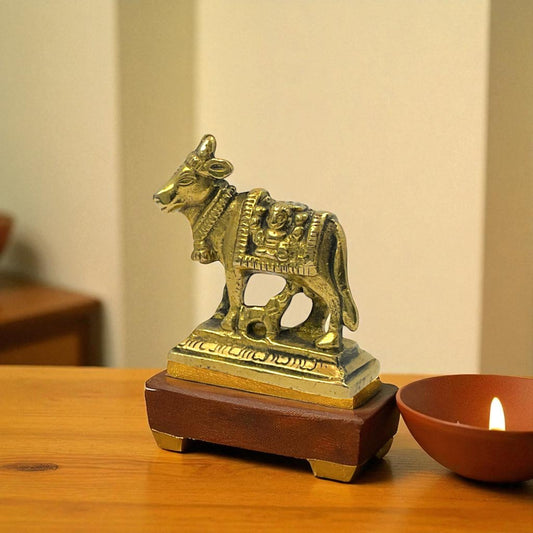 Brass Kamdhenu Cow Calf