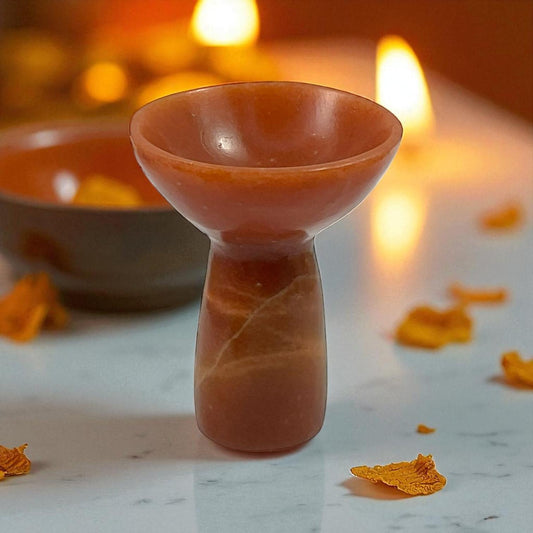 Red jad Deepak with stand