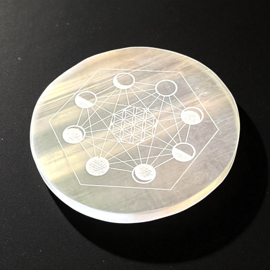 Selenite Round Charging Plate