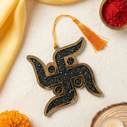 Pyrite Swastik Hanging