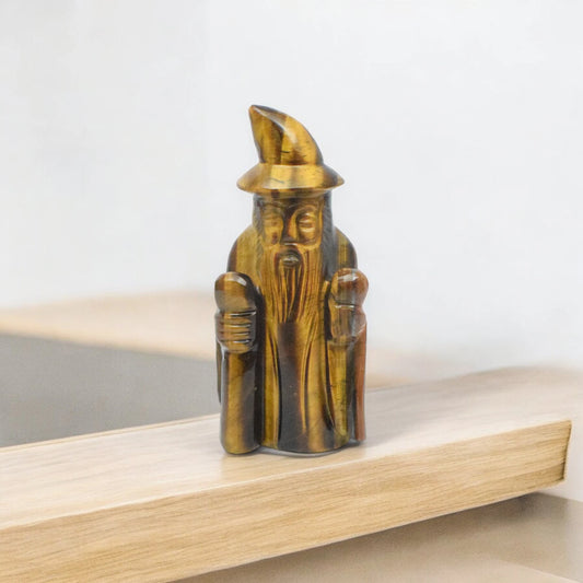 Tiger Eye Wizard Statue Figurine - 8.89 cm