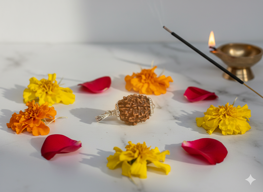3 Mukhi Rudraksha Silver Pendant