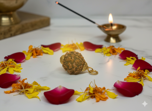 4 Mukhi Rudraksha Gold Plated Pendant