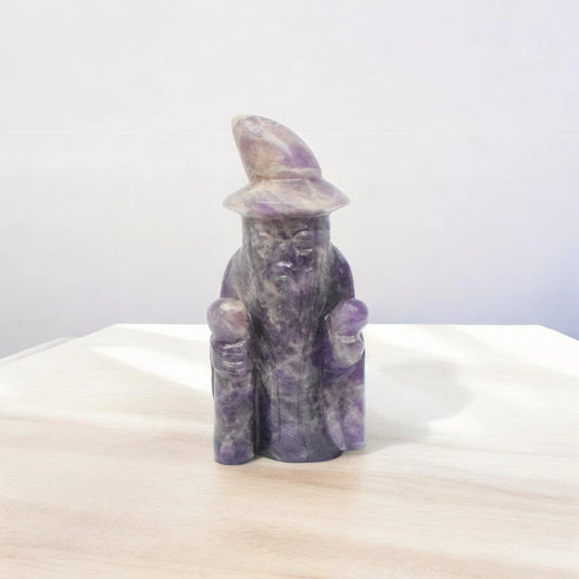 Amethyst Wizard Statue Figurine - 10.16 cm
