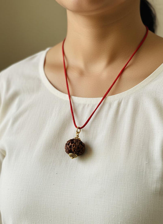 6 Mukhi Rudraksha Gold Plated Pendant