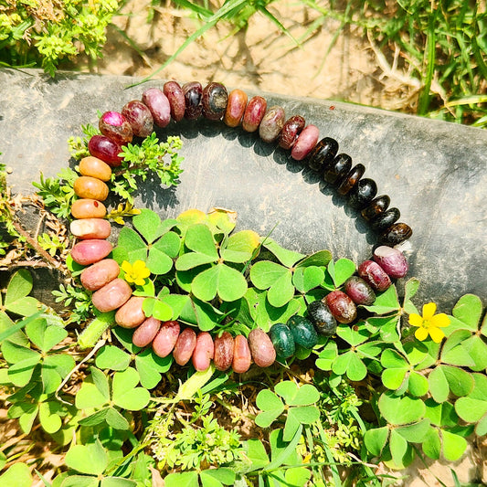 Natural Pink Tourmaline Bracelet, Gemstone Bracelet for Unisex