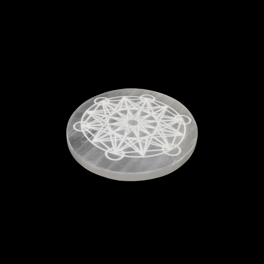 3.25" Selenite Metatrons Cube Charging Plate