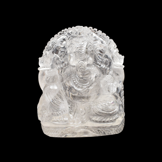 6'' Clear Quartz Ganesha Crystal Idol Showpieces-2062 Gm (Approx.)  Statue Figurine for Home Decoration