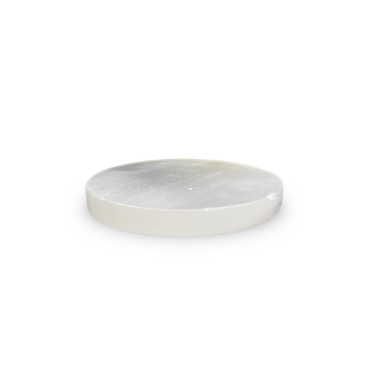 6.25" Selenite Round Plate, Crystal for Cleansing & Charging