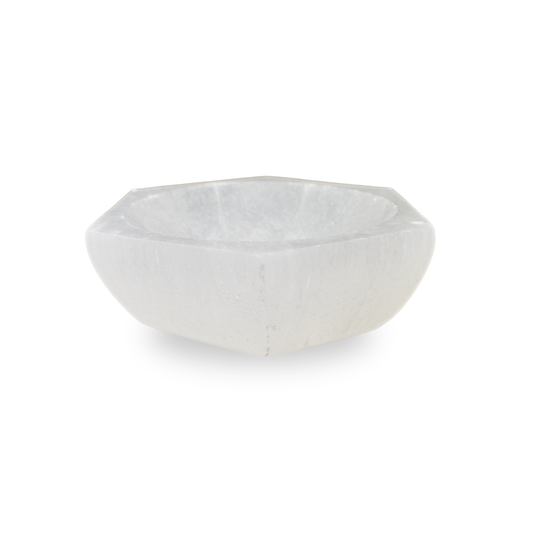 4.5" Selenite Hexagon Bowl, Crystal for Cleansing & Charging