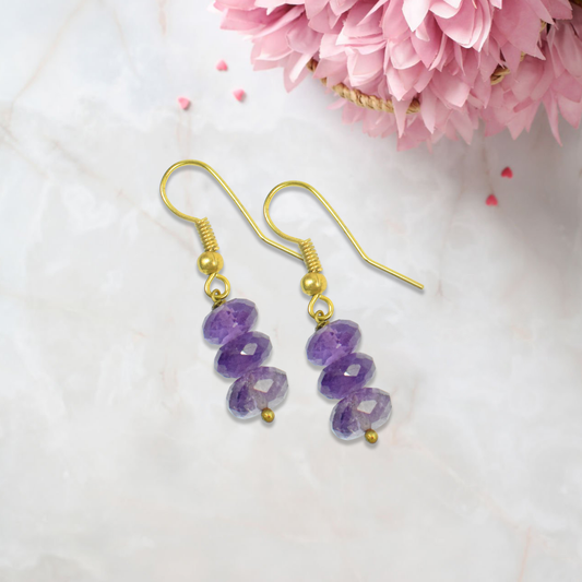 Amethyst Drop Dangle Earrings