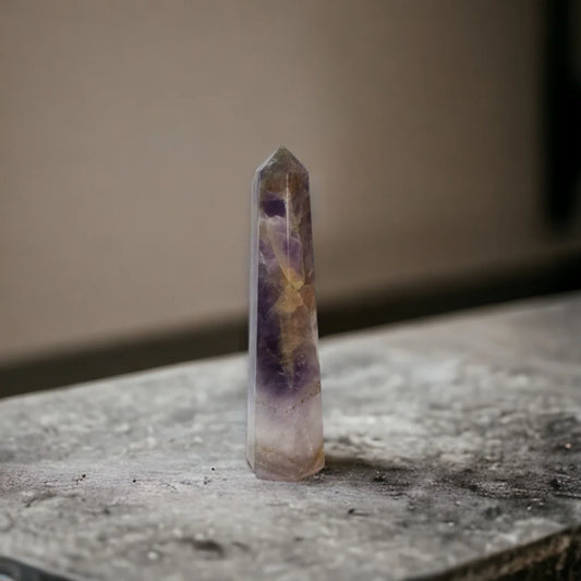 3.5" Natural Amethyst Pencil Crystal Wand For Reiki